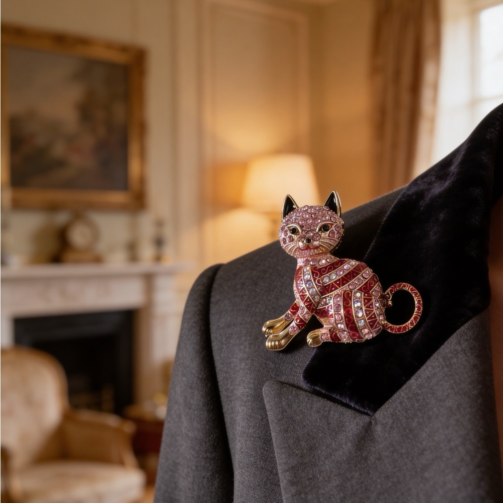 Elegant Cat Brooch